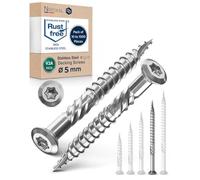 NietFullThings Decking Screws Stainless Steel A2 (304) Torx Wood Screws 5x70 mm Deck Screws for Wood Outdoor Pack of 10