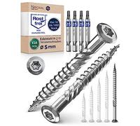 NietFullThings Decking Screws Stainless Steel A2 (304) Torx Wood Screws 5x80 mm Deck Screws for Wood Outdoor Pack of 1000