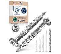 NietFullThings Decking Screws Stainless Steel A2 (304) Torx Wood Screws 5x80 mm Deck Screws for Wood Outdoor Pack of 250