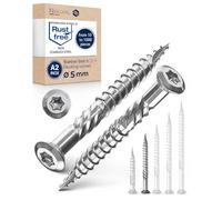 NietFullThings Decking Screws Stainless Steel C1 Wood Screws Torx Drive Deck Screws for Wood Outdoor 5x50 mm Pack of 500