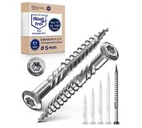 NietFullThings Decking Screws Stainless Steel C1 Wood Screws Torx Drive Deck Screws for Wood Outdoor 5x80 mm Pack of 50