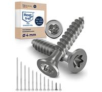 NietFullThings Stainless Steel V2A Rustproof Torx Wood Screws 4 x 20, 200 Pieces, 4 mm Thick, 20 mm Long, Chipboard Screws for Wood