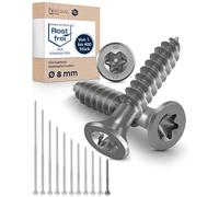 NietFullThings Torx Countersunk Wood Screw, 8 mm x 60 mm, 1 Piece, 55 mm Partial Thread, V2A Stainless Steel
