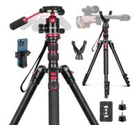 Nietoto 68" Ball Head Camera Tripod & Monopods, 360° Smooth Rotation V-Yoke Rifle Shooting Tripod & Hunting Stick, Heavy Duty Tripod for Camera and Outdoor Hunting with 16.5" Min Size and Carry Bag