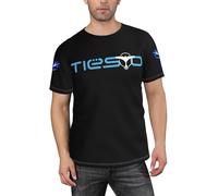 NIETRET Men's Dj Tiesto Music Merch T-Shirt Multi-Faceted Printed Short Sleeve Shirts Round Neck Graphic Tee Tops Black L