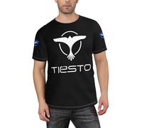 NIETRET Men's Dj Tiesto Music Merch T-Shirt Multi-Faceted Printed Short Sleeve Shirts Round Neck Graphic Tee Tops Black 3XL
