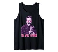 Nietzsche Cat Will to Purr Funny Philosophy Tank Top