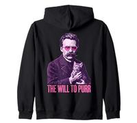 Nietzsche Cat Will To Purr Funny Philosophy Zip Hoodie