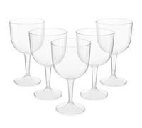 NIEVAN 20 Reusable Plastic Gin Glasses - Clear Cocktail Tumblers for Parties, Events & Catering - Stackable Drink Cups for Cocktails, Wine, Mocktails & Iced Drinks