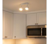 Nieve Matt White Double Two Head GU10 Ceiling Surface Spot Light CGC Lighting White One Size