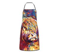 Niewezy Highland Cow Aprons, Unisex Waterproof Apron Cooking Apron With Pockets For Kitchen Housework Bbq Baking Party, One Size