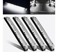 nifeida 8" Clear Lens 18LED Waterproof Utility Strip Light Bar Surface Mount for 12V Marine Boat RV Interior Light Slim Line Pickup Truck Under Hood Lights Side Marker Lamp [Pack of 4]