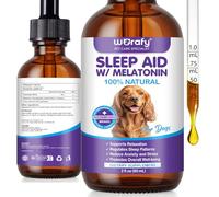 NIFEISHI Melatonin for Dogs & Cats, Liquid Dog Sleep Aid & Calming Drops, with L-Theanine for Calming Support, Helps with Fireworks, Noise & Travel, Promotes Relaxation & Deep Sleep, 60ml