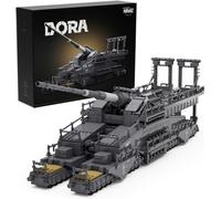 Nifeliz Railway Gun Military Clamping Blocks, Dora German Heavy Artillery Model Collectible WW2 Rail Gun, Gift for Adults Men (2355 Pieces)