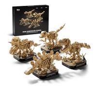 Nifeliz Small Dinosaur Skeleton Collection, 4 Dinosaur Fossil Building Models for Adults, Display Models for Desk Decor, Gift for Fossil Enthusiasts (1,101 PCS, NF10360)