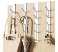 niffgaff 20 Hook Vertical Over The Door Hooks, Over The Door Hanger, for Towel and Clothes Hangers, White, 4 Pack, Fits Doors up to 1.37''/3.5cm