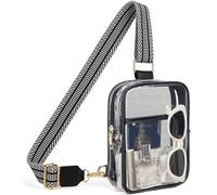 Nifiredacor Clear Bag for Stadium Events, Clear Crossbody Bag Stadium Approved Fanny Pack Concert Purses for Women Men, Black-1, M, Clear Sling Bag