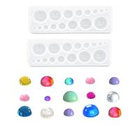 Nifocc 2 Pcs Cabochon Gem Silicone Mold Round Pendant Resin Molds Gemstone Jewelry Casting Molds Dome Crystal Moldfor DIY Crafts Pendant Earring Studs Necklace Keychain Ornaments