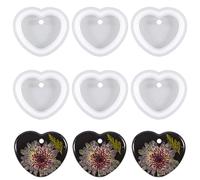 Nifocc 6 PCS Heart Shape Resin Keychain Silicone Mold for DIY Crafts, Jewelry Pendant Earring - Style 2