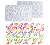 Nifocc Alphabet Harz Formen Rückwärts Alphabet Gießform Schmuck Silikonform Giessharz Formen Buchstaben Anhänger Epoxidharz Form Kristall Casting Form mit Löchern für DIY Basteln