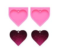 Nifocc Big Heart Shape Silicone Mold Large Love Heart Keychain Charms Epoxy Resin Molds Casting Molds with Hole for DIY Crafts Making - 2 PCS