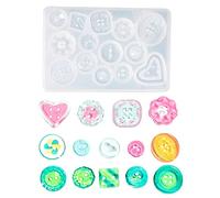 Nifocc Button Resin Molds Round Button Silicone Mold Jewelry Casting Molds Crystal Ornament Mold for DIY Crafts Necklaces Earring Studs Bracelets Keychain