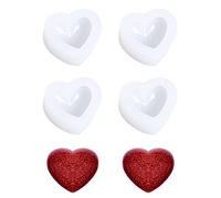 Nifocc Heart-shaped silicone mould, 3D heart casting moulds, love heart epoxy mould, jewellery mould, for jewellery making, DIY, crafts, handmade skills soaps, pack of 4 small