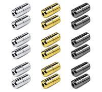 Nifocc Shoelaces Buckle Lock Metal Laces Clasps Capsule Shoelaces Tip Ends for Sneaker Hiking Boots Board Shoes Casual Shoes - 18 Pcs Golden Silver Black