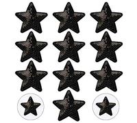 Nifocc Stars Appliques Sequin Black Stars Embroidered Patch Iron On Patches Sewing Applique Stickers Patch for Clothes Jeans Jackets Hats Bags Backpacks Shoes Decorations 10 Pcs