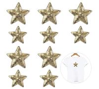 Nifocc Stars Appliques Sequin Stars Embroidered Patch Iron On Patches Sewing Applique Stickers Patch for Clothes Jeans Jackets Hats Bags Backpacks Shoes Decorations - Gold 10 Pcs Big and Small