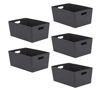 Niftii 5-Pack Plastic Storage Baskets with Sturdy Handles, Lightweight & Durable Design, Ideal for Kitchen, Bathroom, and Cleaning Organisation, 3.9L Capacity, 17 x 25 x 11cm