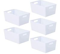 Niftii 5-Pack Plastic Storage Baskets with Sturdy Handles, Lightweight & Durable Design, Ideal for Kitchen, Bathroom, and Cleaning Organisation, 3.9L Capacity, 17 x 25 x 11cm