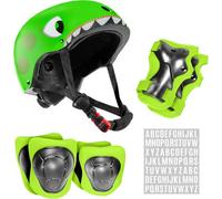 Niftii Kids Dino Helmet With Pads And Personalisation Kit Adjustable Multi Sport Complete Safety Gear Boys & Girls Ages 3 To 15