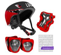 Niftii Kids Shark Helmet With Pads And Personalisation Kit Adjustable Multi Sport Complete Safety Gear Boys & Girls Ages 3 To 15