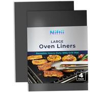 Niftii Oven Liner | Oven Liners Fan Assisted Ovens | BBQ Cooking Mats 2pk