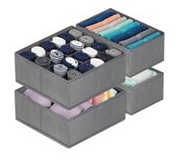 Niftii Rigid Clothes Organiser - 4 pcs Foldable with Removable Panels Storage Solution, Ideal for Drawers, Wardrobes, & Closet Organisation, Clothes Organiser For Drawers
