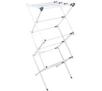 nifty 3 Tier Clothes Airer - Foldable Clothes Horse - Heavy Duty Drying Rack for Hanging and Drying, Indoor and Outdoor, Compact, Strong, Lightweight Laundry Rack, 18ft Drying Space (White)