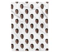 Nifty Gifty Personalised Blanket Featuring Your Face | Create Your Own Personalised Photo Blanket | Upload Your Favourite Photo For The Perfect Fleece Blanket | Unique Personalised Gifts (WHITE)
