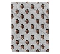 Nifty Gifty Personalised Blanket Featuring Your Face | Create Your Own Personalised Photo Blanket | Upload Your Favourite Photo For The Perfect Fleece Blanket | Unique Personalised Gifts (LIGHT GREY)