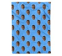 Nifty Gifty Personalised Blanket Featuring Your Face | Create Your Own Personalised Photo Blanket | Upload Your Favourite Photo For The Perfect Fleece Blanket | Unique Personalised Gifts (BLUE)