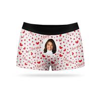 Nifty Gifty Personalised Boxers For Men - Create Custom Face Boxers Using Your Photo for Him (Large) White