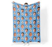 Nifty Gifty Personalised Manchester City Blanket | Official Man City Gift | Unique Photo Upload Blanket For Adults & Kids