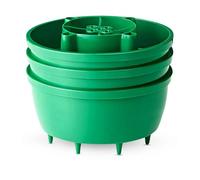 nifty Plant Halos - Tomato Plant Watering Spikes - Tomatoes Grow Planter Water Pot Tub, Green Garden Planters, Suitable for Indoor and Outdoor Use, H13cm x D29cm (Green (Pack of 3))