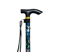 Nifty Walking Stick-Folding Extendable Walking Cane-Lightweight and Durable Walking Aid, Easy Adjustable Height, Collapsible Walking Stick, Flexible Mobility Aid for Men and Women (Green Floral)