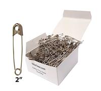 NiftyPlaza Extra Large 2" Safety Pins - Heavy Duty Industrial Strength Nickel Plated Rust Resistant (100 Safety Pins)
