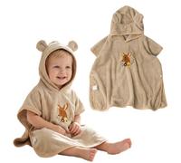 NIFTYY Hooded Baby Poncho Bath Towel, Soft & Super Absorbent Cute Pattern for Newborn 0-6Years, Toddler Robe for Beach Swimming or After Bath (deer)