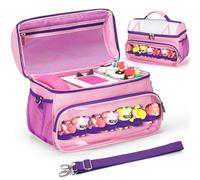 NIFUYOP Carrying Case for Toniebox Starter Set, Cute Travel Bag with Shoulder Strap for Tonie Musical Toy Figures Characters, Portable Storage Organizer for Toniebox Headphones and Accessories, Pink