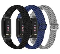 Nigaee 3 Pack Elastic Nylon Strap Compatible with Fitbit Inspire 3/2/HR, Ace 3/2 - Stretchy Adjustable Fabric Breathable Replacement Band for Women Men