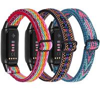 Nigaee 3 Pack Elastic Nylon Strap Compatible with Fitbit Inspire 3/2/HR and Ace 3/2, Stretchy Adjustable Breathable Replacement Band for Women and Men
