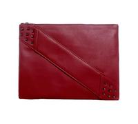 NIGEDU Fashion Women Clutches Rivet PU Leather Crossbody Bag Envelope Clutch Purse with Hand Strap, Red, L